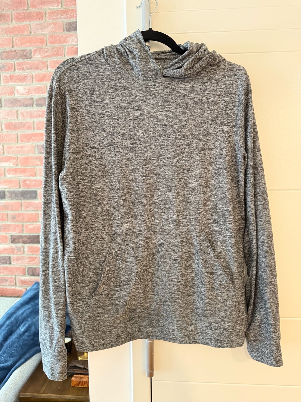 Outdoor Voices Men's Gray Hooded Sweater - Lightweight Pullover - Size S
